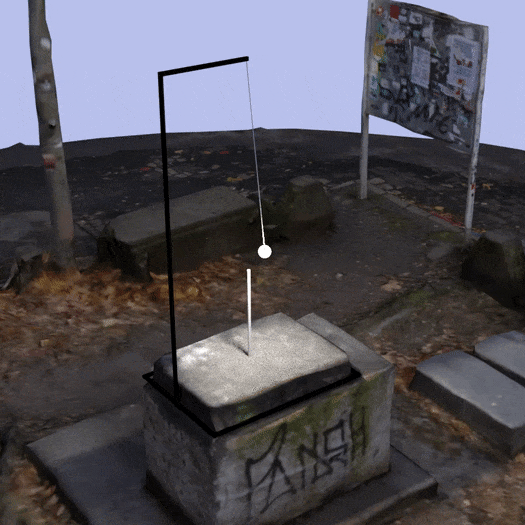 Bright Pendulum Swaying From A Pole GIF