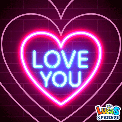Bright Pink Neon Sign Saying Love On Brick Wall GIF