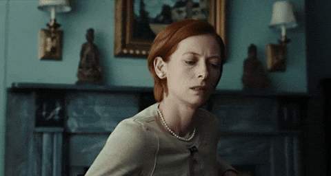 British Actress Tilda Swinton Looks Up GIF