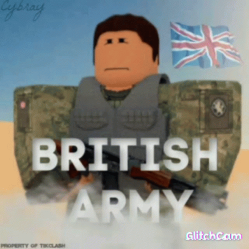 British Army Soldier with Flag