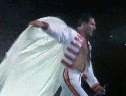 British Rock Band Freddie Mercury Exaggerated Cape GIF