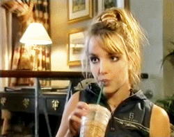 Britney Spears Drinking Starbucks Frappe GIF