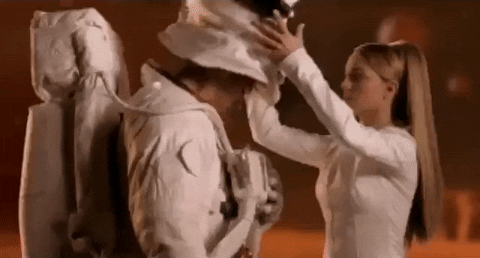 Britney Spears Long Hair In Space Suit GIF
