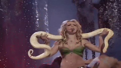 Britney Spears Performing With Big Snake GIF