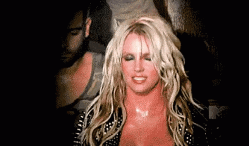 Britney Spears Sweaty Performance On Stage GIF