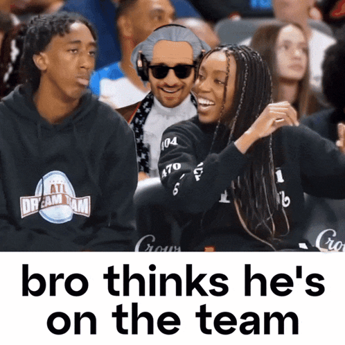 Bro Thinks He's on the Team With Group of People