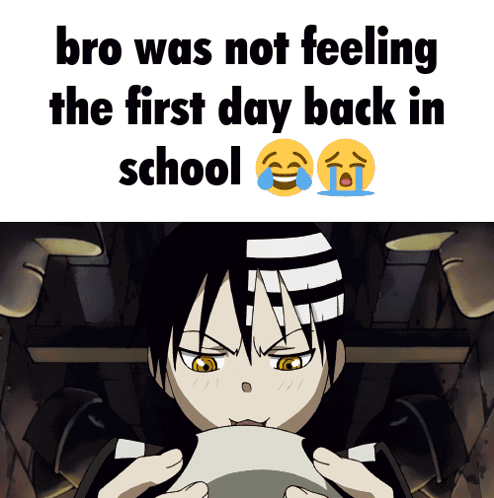 Bro Was Not Feeling The First Day Back In School With A Cartoon Character GIF