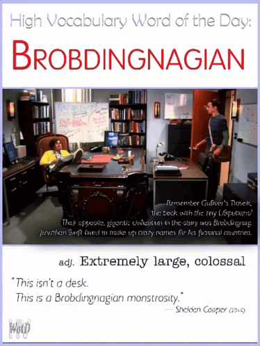 Brobdingnagian High Vocabulary Word Poster