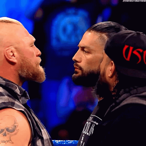 Brock Lesnar And Paul Face Off GIF
