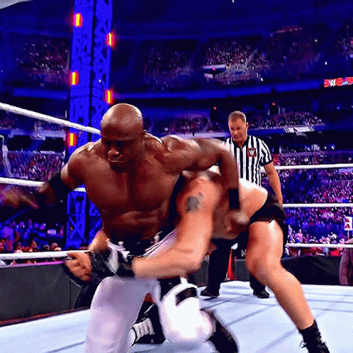 Brock Lesnar Suplex Bobby Lashley GIF