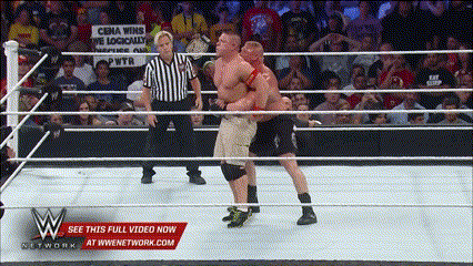 Brock Lesnar Suplex John Cena GIF