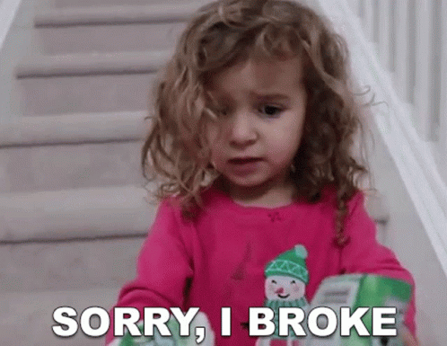 Cute Little Girl Saying Sorry I Broke GIF