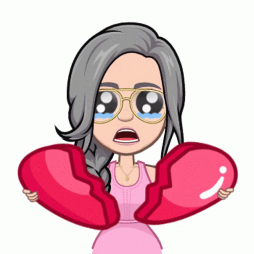 Broken Heart Blonde Memoji Crying GIF