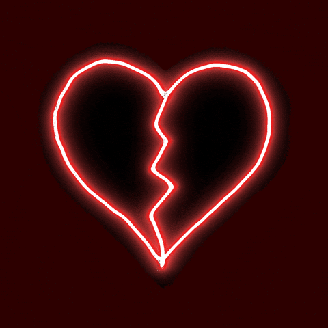 Broken Heart Neon Pink Sign GIF