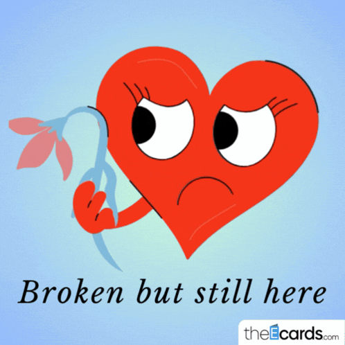 Broken Heart With Flower Still Here