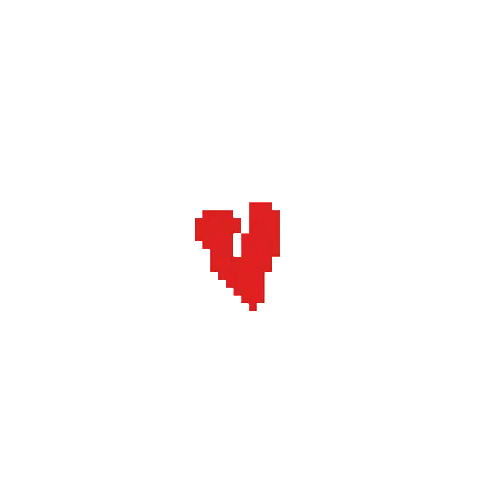 Broken Red Heart Pixel Art