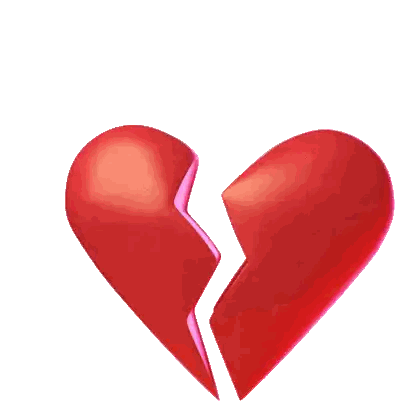 Broken Red Heart With White Line