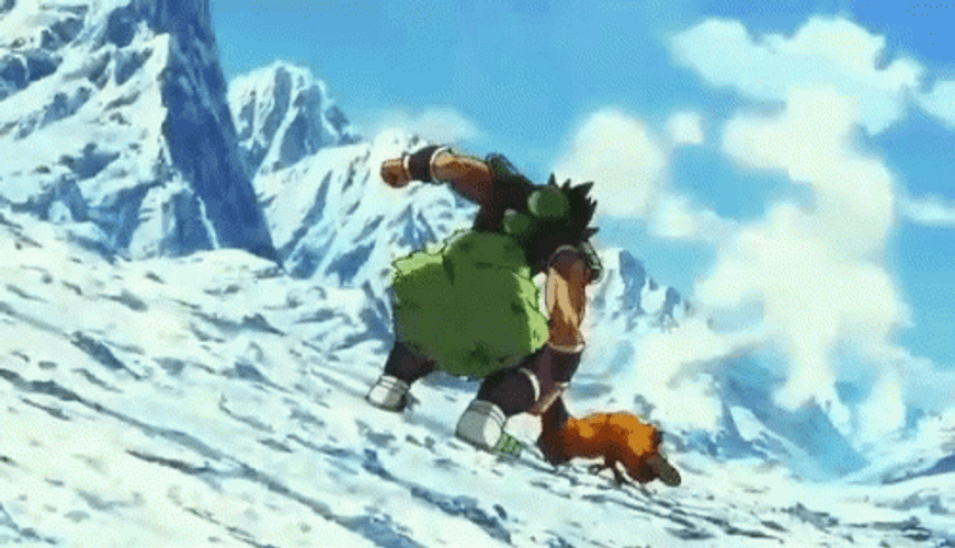 Broly Slamming Goku GIF