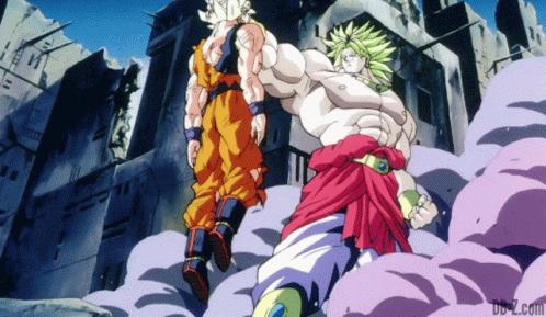 Broly Vs Goku Carrying GIF