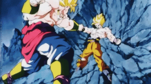 Broly Vs Goku Exploding GIF
