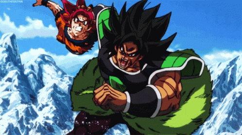 Broly Vs Goku Head On Ice GIF