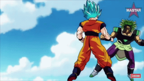 Broly Vs Goku Punching Face GIF