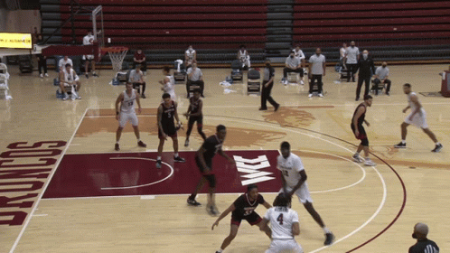 Broncos Basketball Game on Court