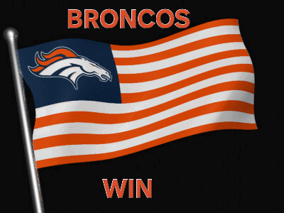 Broncos Flag Flying in Wind