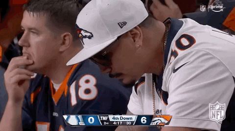 Broncos Game Shaking Head GIF