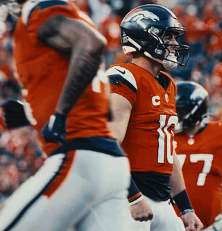 Broncos Mascot Holding Baseball Bat GIF