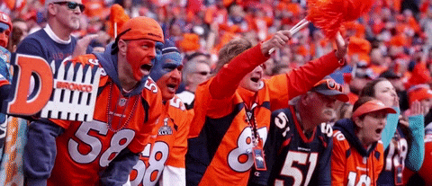 Broncos Orange Face Intense Game Spirit GIF