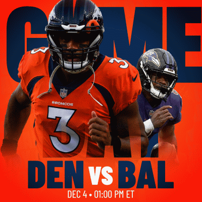 Broncos vs Ravens Game Poster