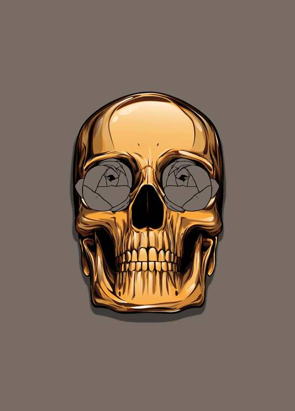 Bronze Human Skull GIF