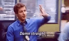 Brooklyn 99 Captain Jake And Charles High Five GIF