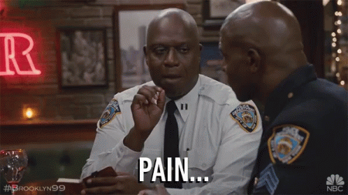 Brooklyn 99 Captain Ray Emphasizes Pain GIF