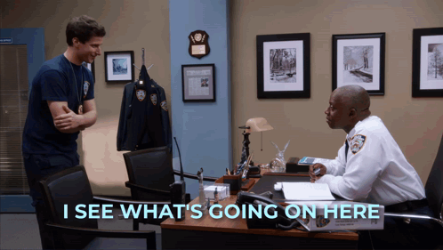 Brooklyn 99 Detective Jake Faced Captain Holt GIF