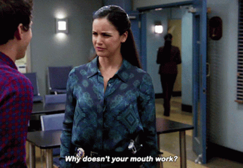 Brooklyn 99 Amy Santiago Asking GIF