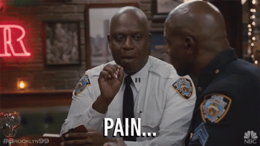 Brooklyn 99 Captain Ray Emphasizes Pain GIF