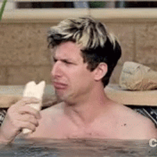Brooklyn 99 Detective Jake Crying While Eating Banana GIF