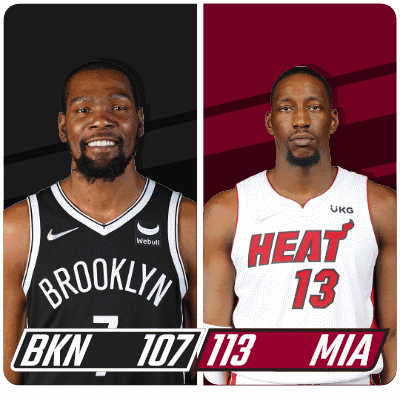 Brooklyn Nets Player and Heat Player Side by Side