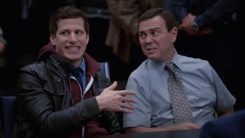 Brooklyn Nine Nine Awkward Hand Shake GIF
