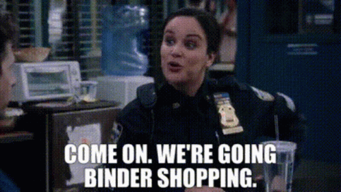 Brooklyn99 Amy Santiago Binder Shopping GIF