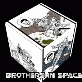 Brothers In Space Black And White Cube GIF