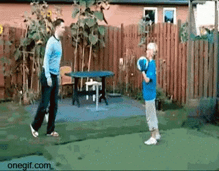 Brothers Playing Kickball GIF