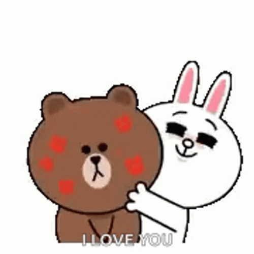 Brown And Cony Hugs Funny I Love You GIF