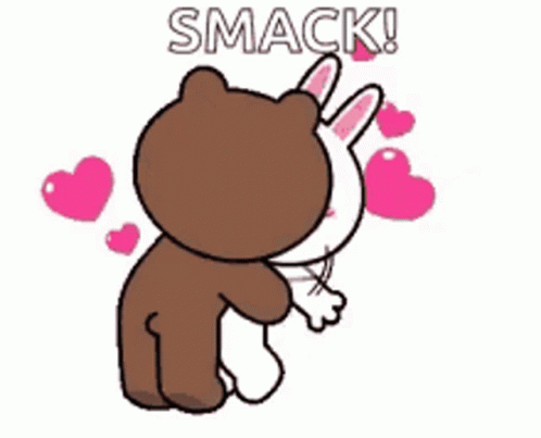 Brown And Cony Smack Kiss GIF