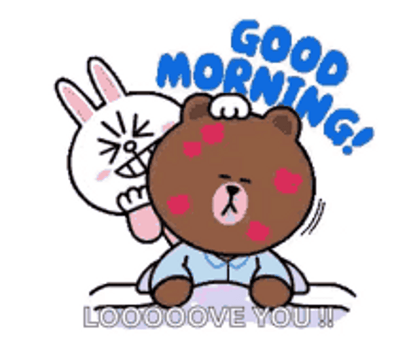 Brown And Cony Sweet Buenos Dias Amor GIF