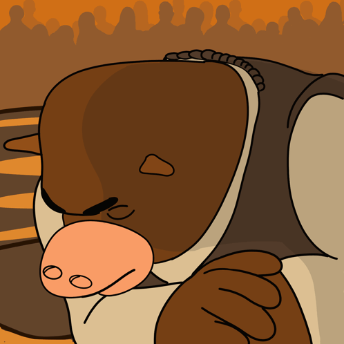 Brown and White Animal with Pink Nose