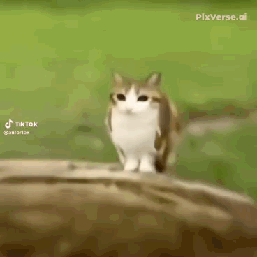 Brown and White Cat on Log