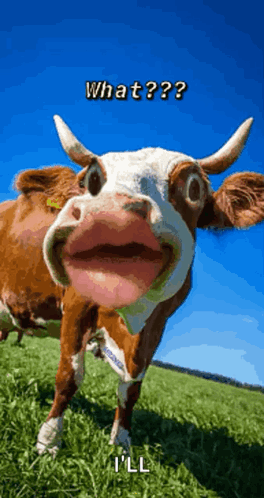 Brown and White Cow Saying What I'll